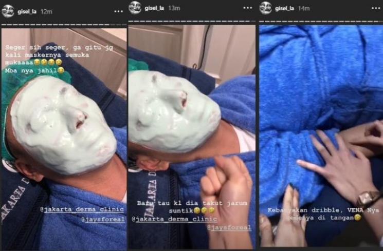 Gisel sedang menemani Wijin (Kolase Instagram @gisel_la)