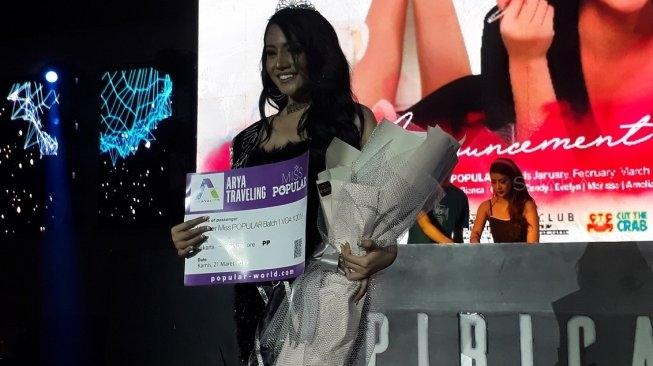 Zaskia Aurelya memenangi Miss Popular 2019. [Wahyu Tri Laksono/Suara.com]