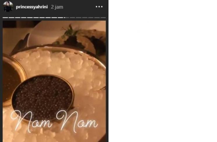 Menu makan Syahrini di Swiss (Instagram @princesssyahrini)