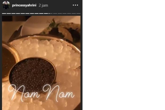 Menu makan Syahrini di Swiss (Instagram @princesssyahrini)