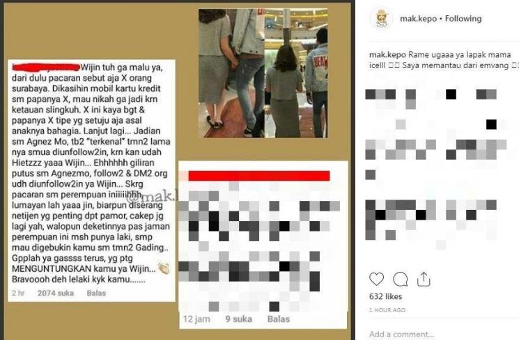 Tangkapan layar akun gosip mak kepo (Instagram @mak.kepo)