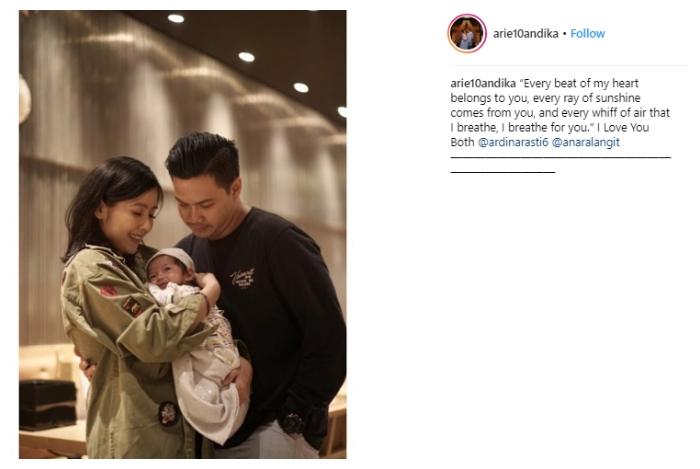 Arie Dwi Andhika, Ardina Rasti dan Anara Langit. (Instagram/@arie10andika)