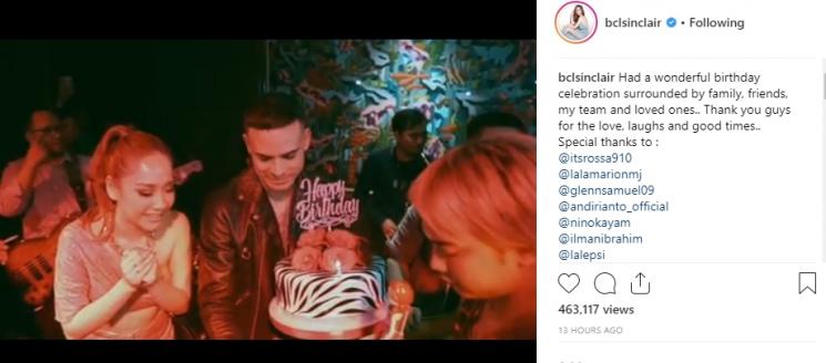 Momen pesta ulang tahun Bunga Citra Lestari. (Instagram/@bclsinclair)