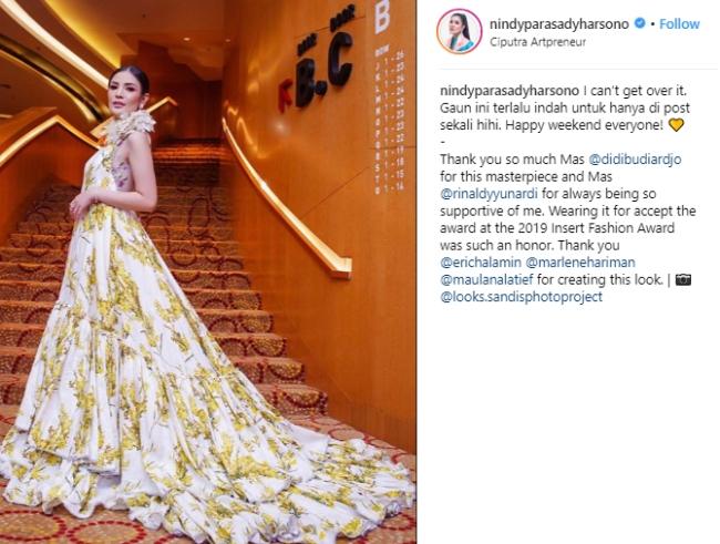 Nindy Ayunda. (Instagram/@nindyparasadyharsono)