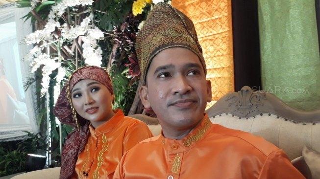 Ruben Onsu dan Sarwendah di acara baby shower. (Suara.com/Ismail)