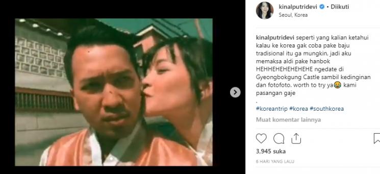 Momen bulan madu Kinal eks JKT48 dan Aldi. (Instagram/@kinalputridevi)