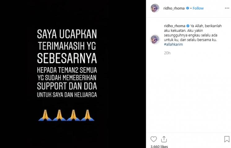 Ridho Rhoma. (Instagram/@ridho_rhoma)