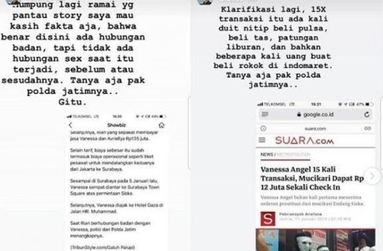 Klarifikasi Bibi soal kasus Vanessa Angel (Instgaram @biblis)