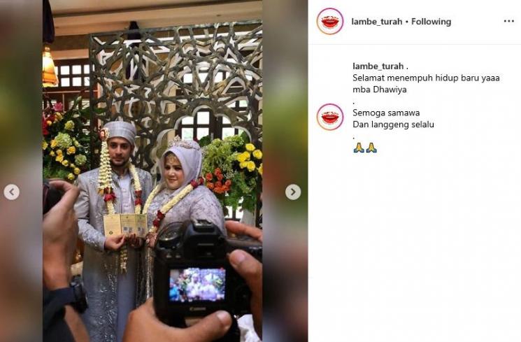 Dhawiya dan Suami (Instagram/@lambe_turah)