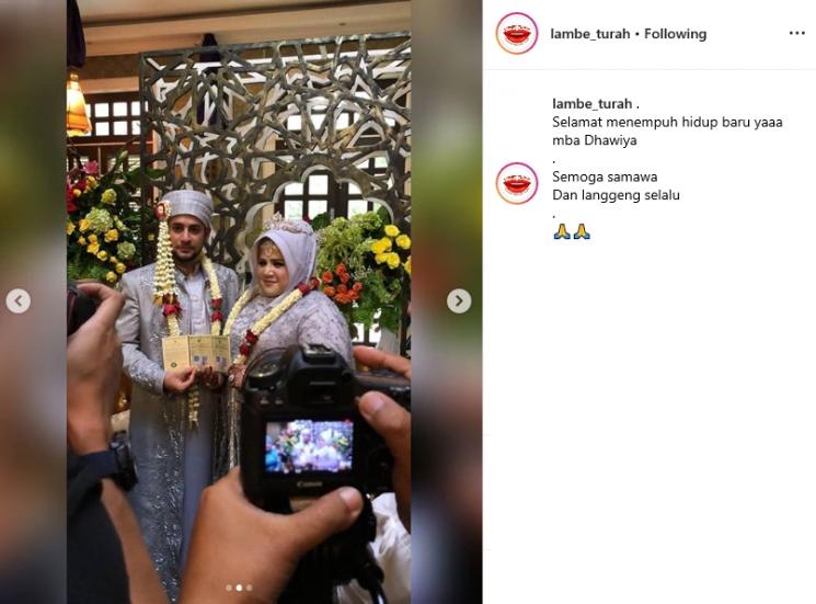 Dhawiya dan Suami (Instagram/@lambe_turah)