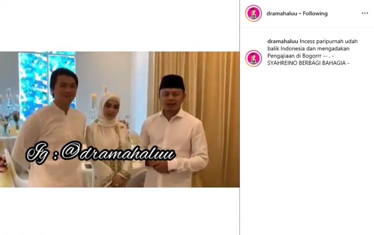 Syahrini dan Reino Barack (Instagram/@dramahaluu)