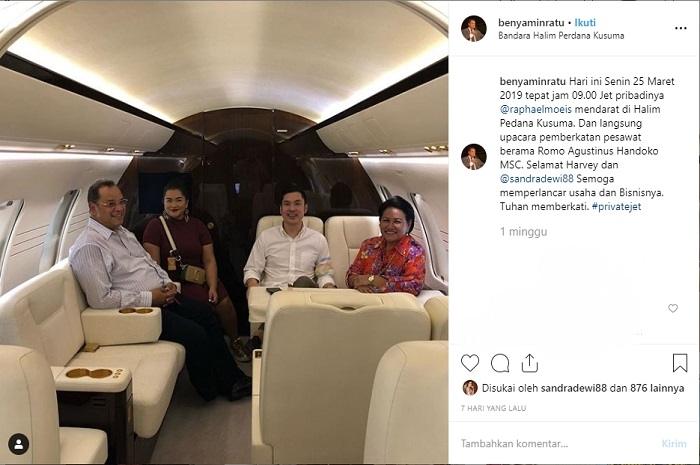 Jet pribadi Sandra Dewi (Instagram @benyaminratu)