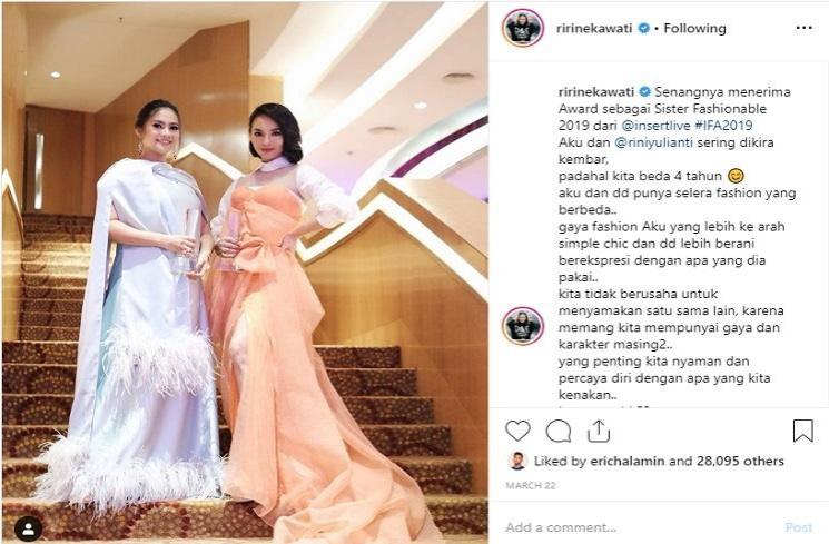 Ririn Ekawati dan Rini Yulianti (Instagram @ririnekawati)
