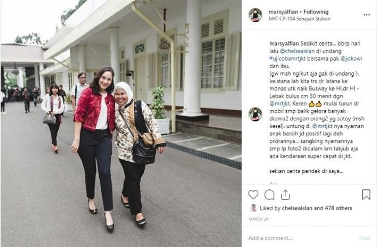 Chelsea Islan dan Asistennya (Instagram @marsyalfian)