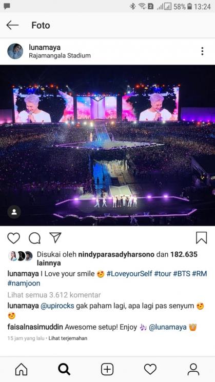 Postingan Luna Maya yang dikomentari Faisal Nasimuddin. [Instagram]