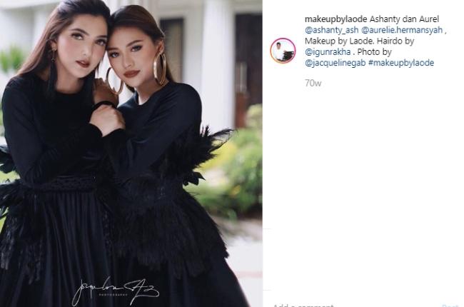 Aurel Hermansyah dan Ashanty. (Instagram/@makeupbylaode)