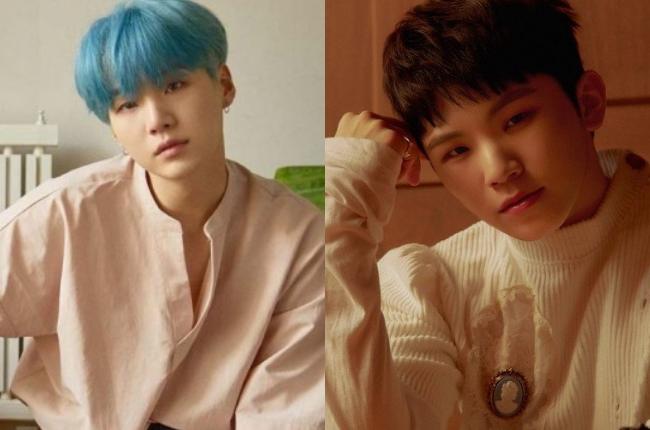 Suga BTS dan Woozi SEVENTEEN (Kolase Soompi)