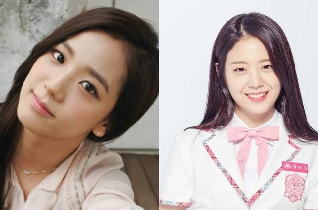 Jisoo BLACKPINK dan Gyuri Fromis_9 (Kolase Instagram/Soompi)