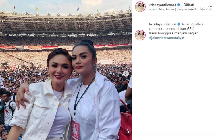 Krisdayanti dan Yuni Shara di Konser Putih Bersatu GBK (Instagram/@krisdayantilemos)