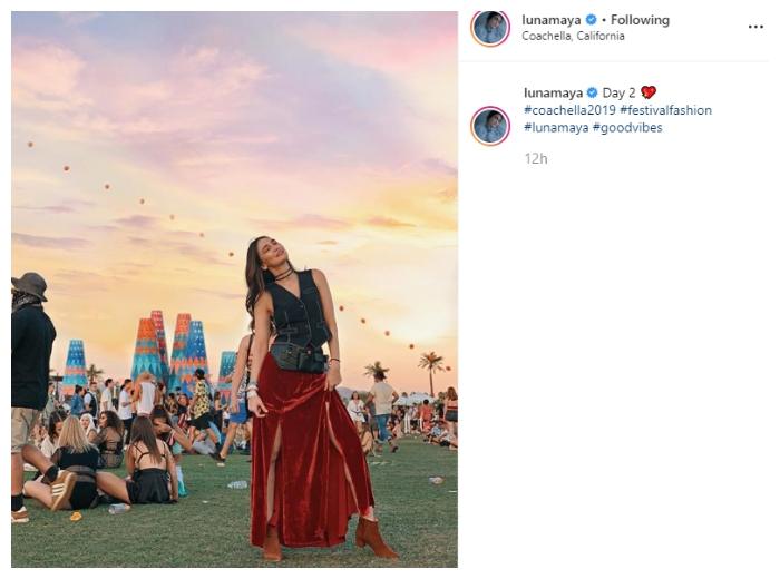 Luna Maya hadiri festival musik Coachella. (Instagram/@lunamaya)