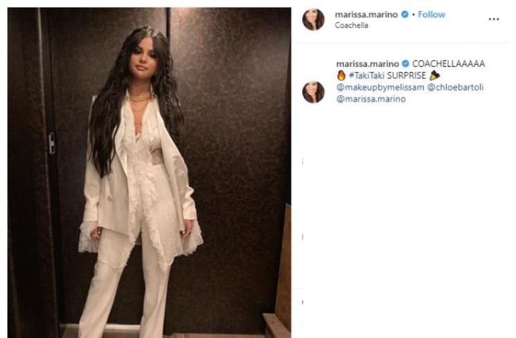 Selena Gomez hadiri festival musik Coachella. (Instagram/@marissa.marino)