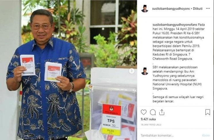 Susilo Bambang Yudhoyono (Instagram @susilobambangyudhoyonofans)