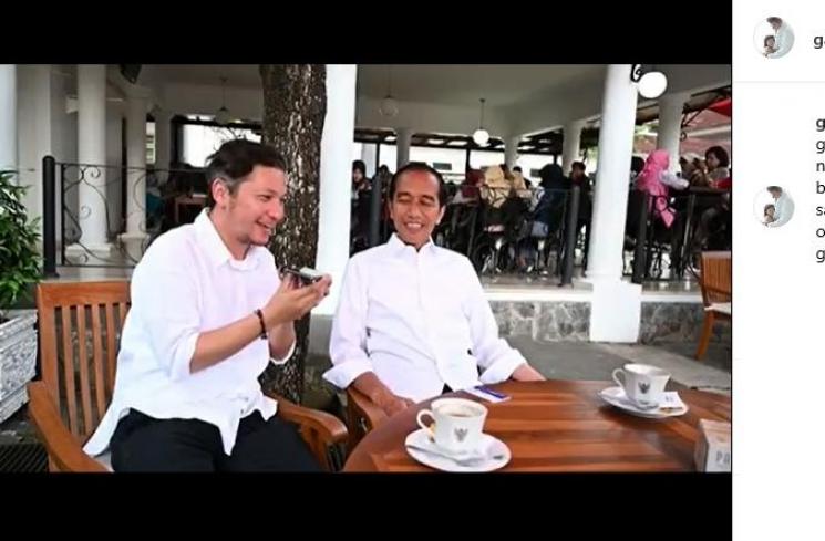 Gading Marten dan Jokowi Ngopi Bareng (Instagram/@gadiiing)