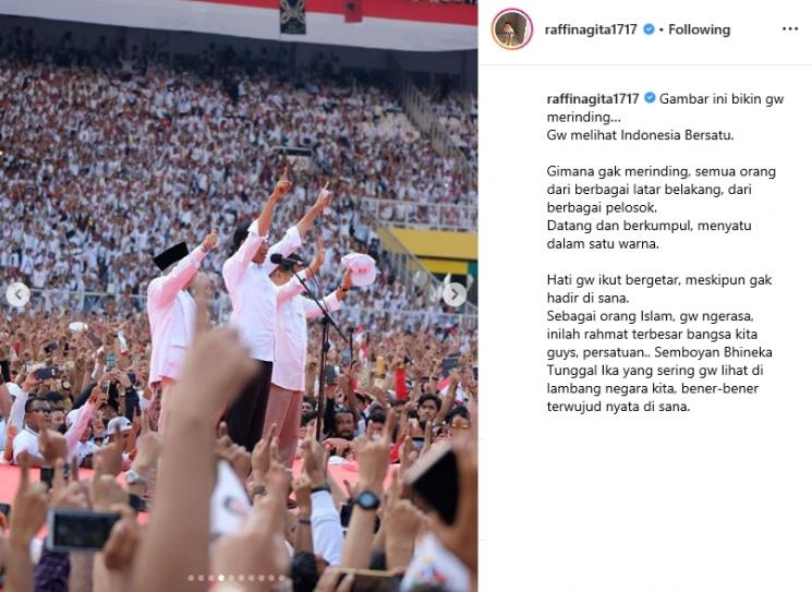 Kampanye Jokowi dan Maruf Amin (Instagram/@raffinagita1717)
