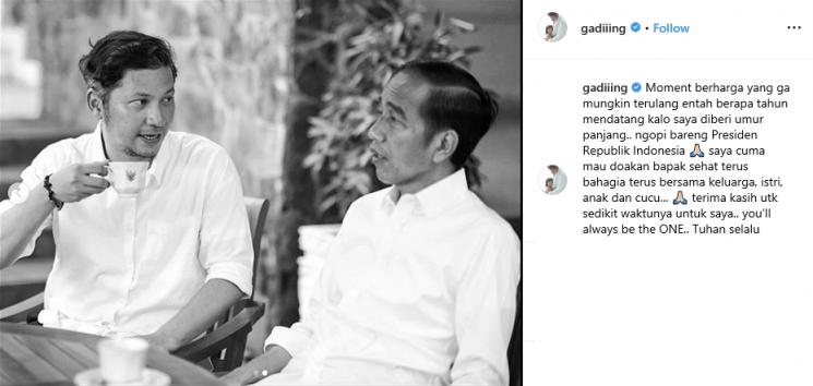Gading Marten dan Jokowi Ngopi Bareng (Instagram/@gadiiing)