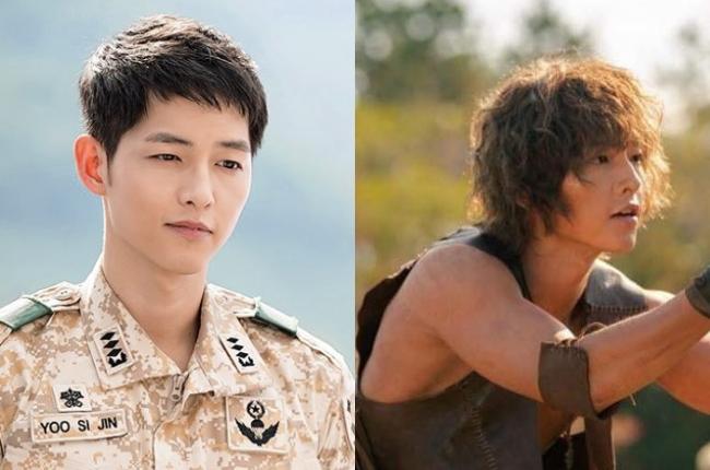 Song Joong Ki di Descendants of The Sun dan Arthdal Chronicles (Kolase Soompi dan Instagram)