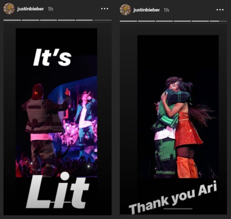 Justin Bieber ucapkan terima kasih pada Ariana Grande. (Instagram/@justinbieber)