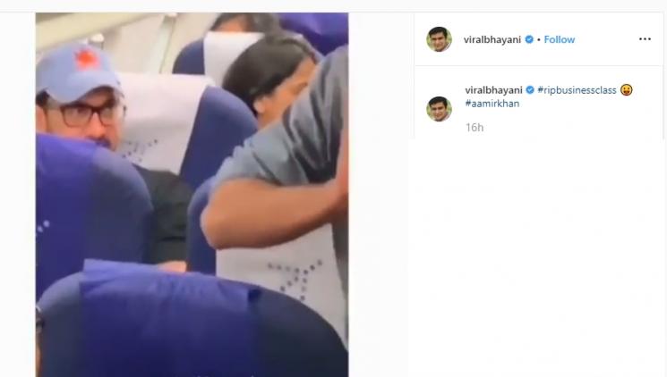 Aamir Khan naik pesawat kelas ekonomi (Instagram/@viralbhayani)
