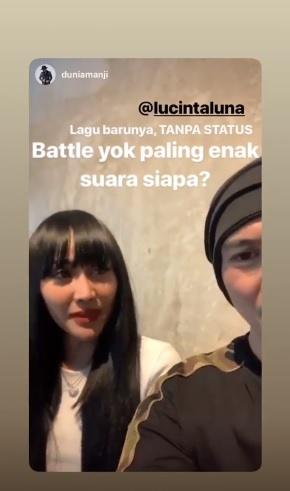 Lucinta Luna - Anji berduet. [capture Instagram]