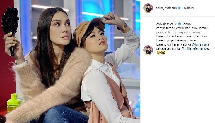 Luna Maya dan Chika Jessica. (Instagram/@lunamaya)