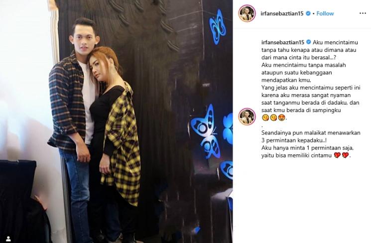 Irfan Sebastian dan Irma Darmawangsa (Instagram/@irfansebaztian15)