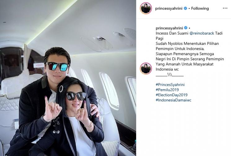 Syahrini dan Reino Barack (Instagram/@princessyahrini)