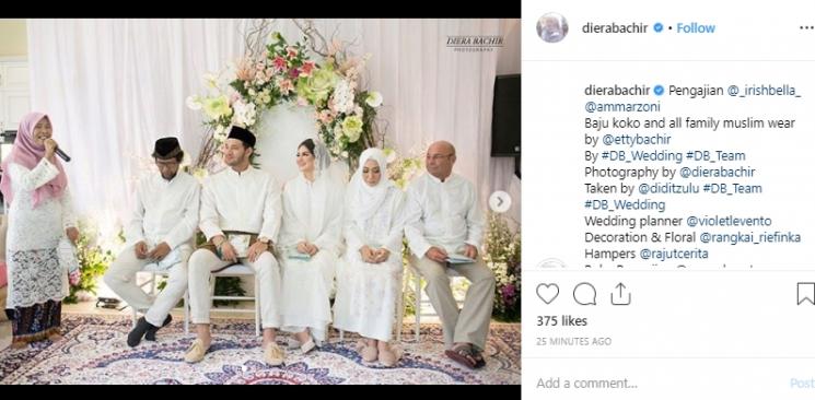Momen pengajian pernikahan Ammar Zoni dan Irish Bella. (Instagram/@dierabachir)