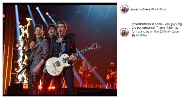 Jonas Brothers tampil dalam acara Billboard Music Awards 2019. (Instagram/@jonasbrothers)