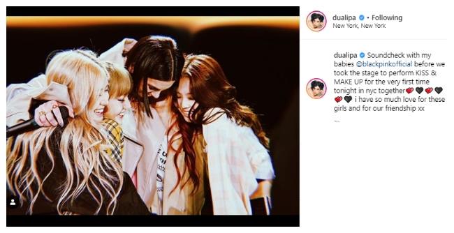 BLACKPINK dan Dua Lipa. (Instagram/@dualipa)