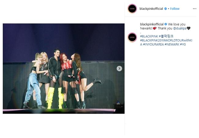 BLACKPINK dan Dua Lipa. (Instagram/@blackpinkofficial)