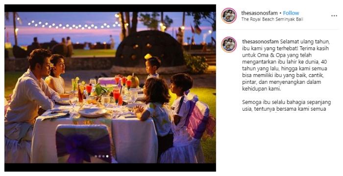 Keluarga Dwi Sasono dan Widi Mulia. (Instagram/@thesasonofamily)