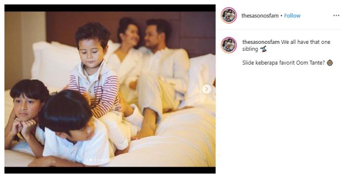 Keluarga Dwi Sasono dan Widi Mulia. (Instagram/@thesasonofamily)