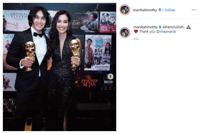 Vino G Bastian dan Marsha Timothy. (Instagram/@marshatimothy)