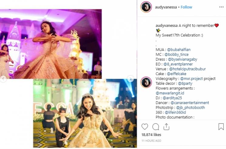 Ulang tahun mewah adik Randy Martin. (Instagram/@audyvanessa)