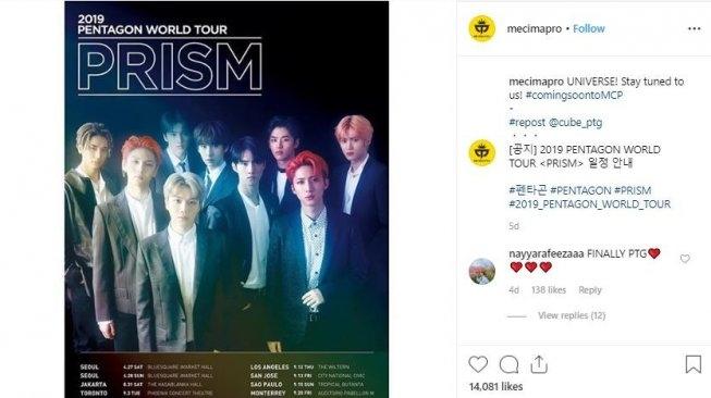 Pentagon akan sambangi Indonesia pada Agustus 2019. [instagram/@mecimapro]
