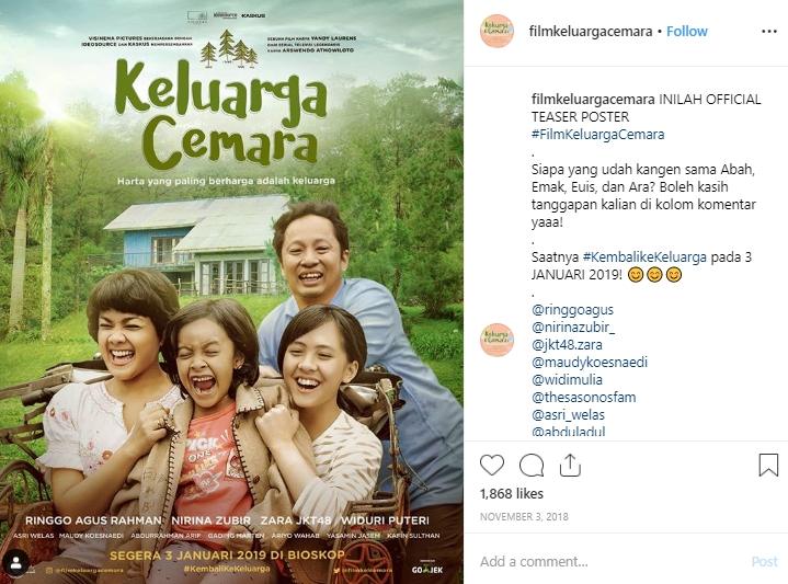 Keluarga Cemara. (Instagram/@filmkeluargacemara)