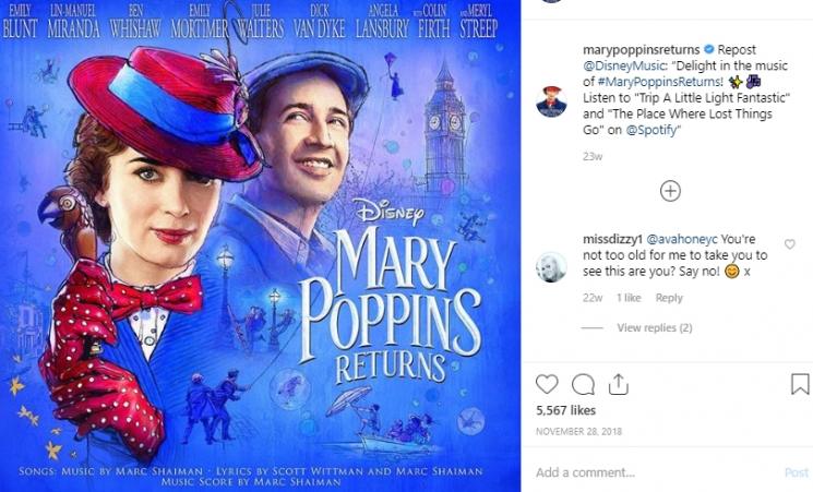 Mary Poppins Return. (Instagram/@marypoppinsreturn)