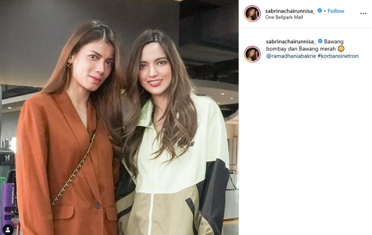 Nia Ramadhani dan Sabrina Chairunnisa (Instagram/@sabrinachairunnisa_)