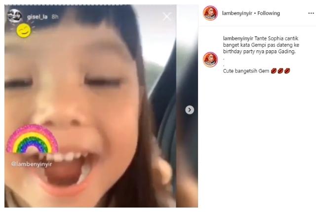 Gempita puji Sophia Latjuba. (Instagram/@lambenyinyir)