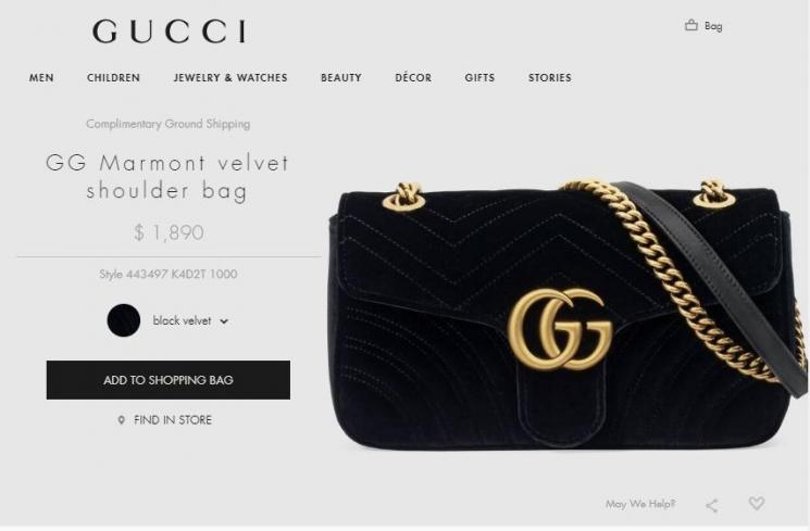 GG Marmount Velvet Shoulder Bag. (gucci.com)
